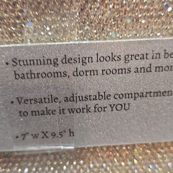 Glitz & Glam Wake Up Rhinestone Makeup Organizer - Picture 12 of 13